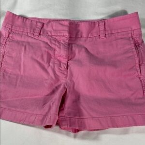 J. Crew womens bright pink basic flat front 4" inseam chino shorts - size 2